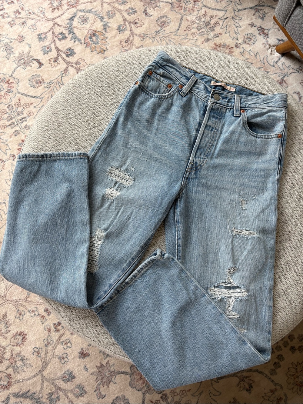 Levi's Distressed Straight Leg Jeans